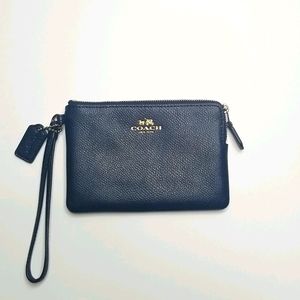 COACH Blue Leather Wristlet
